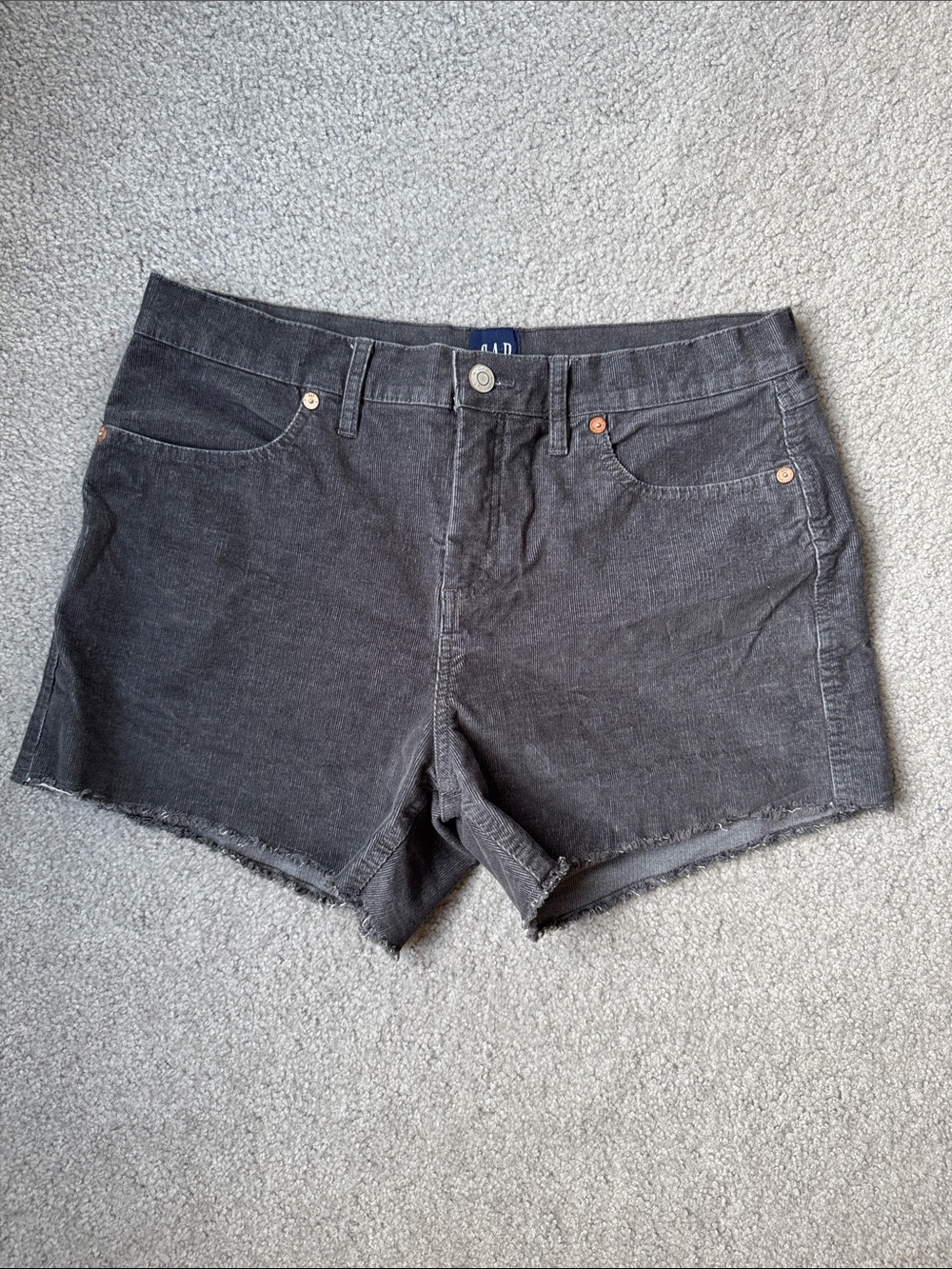 GAP Black Courderoy Raw Hem Shorts